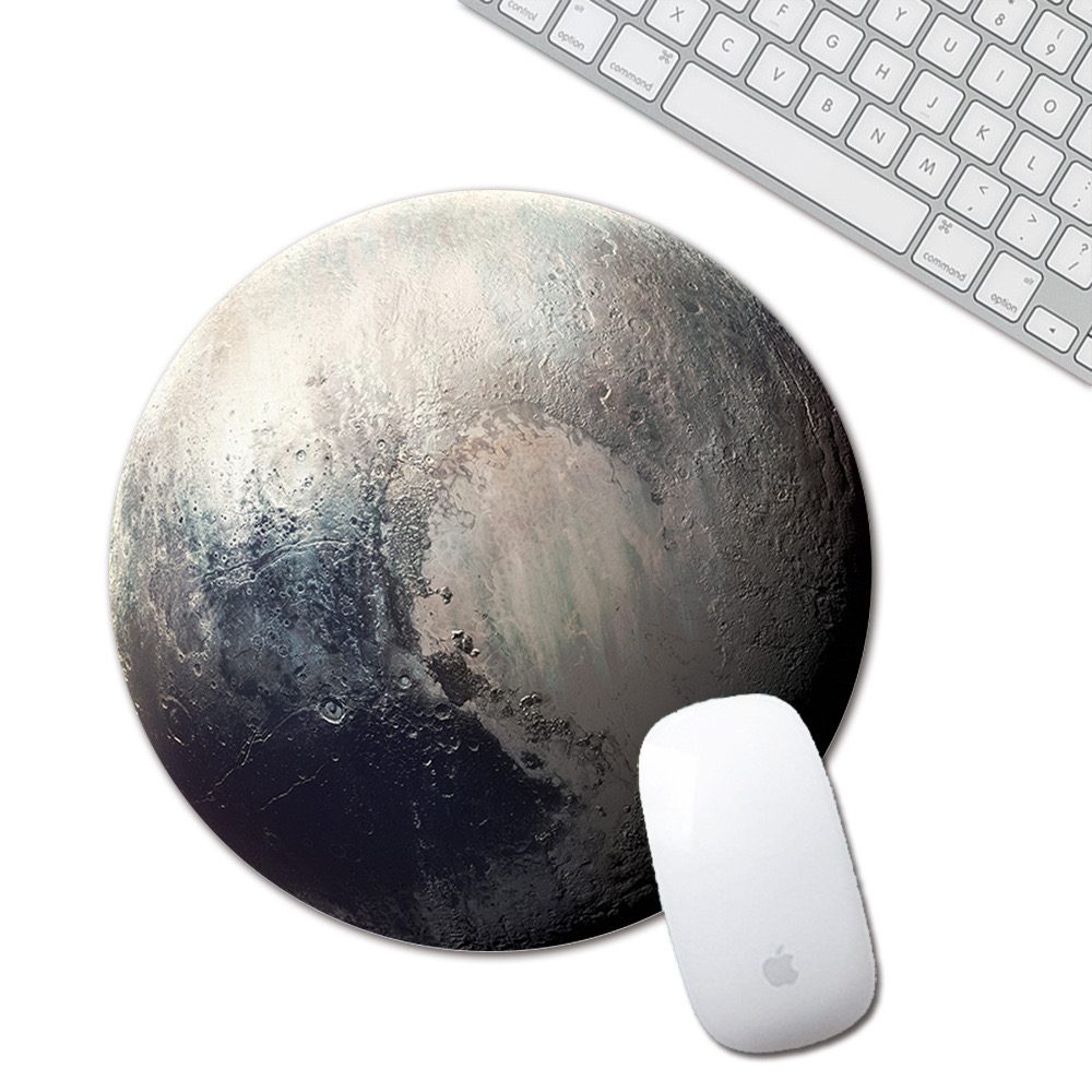 Custom round die-cut mouse pad with printed design