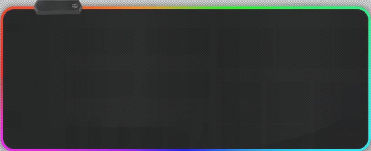 RGB gaming mouse pad with LED edge lighting