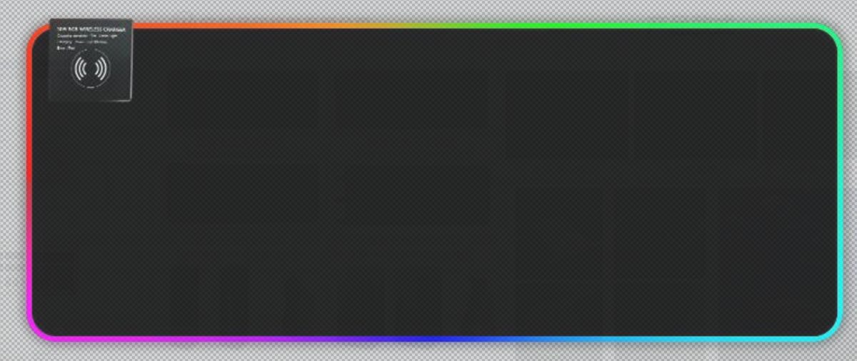 RGB mouse pad with built-in Qi wireless charging zone