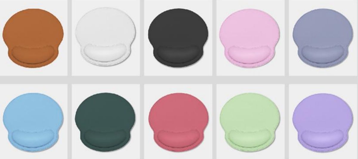 Ergonomic wrist rest mouse pads in multiple colours